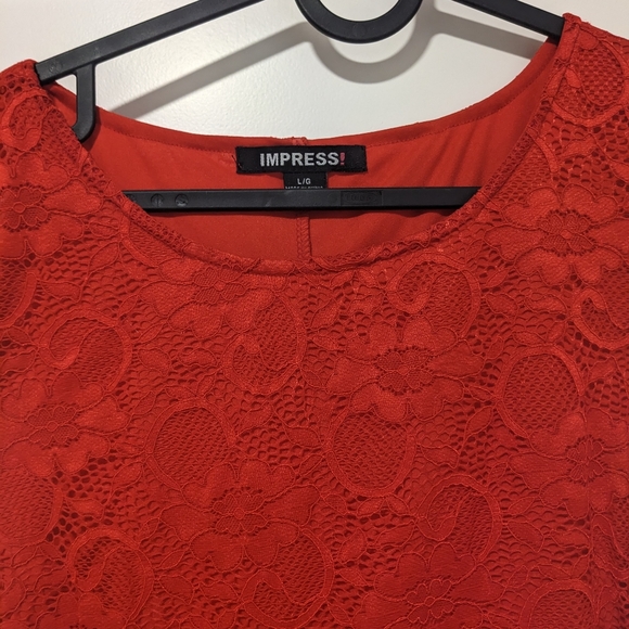 Red Impress Lacey Skater Dress - Picture 2 of 2